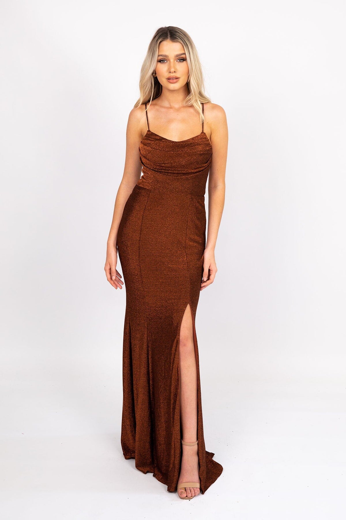 Elora Gown - Shimmer Copper – Noodz Boutique