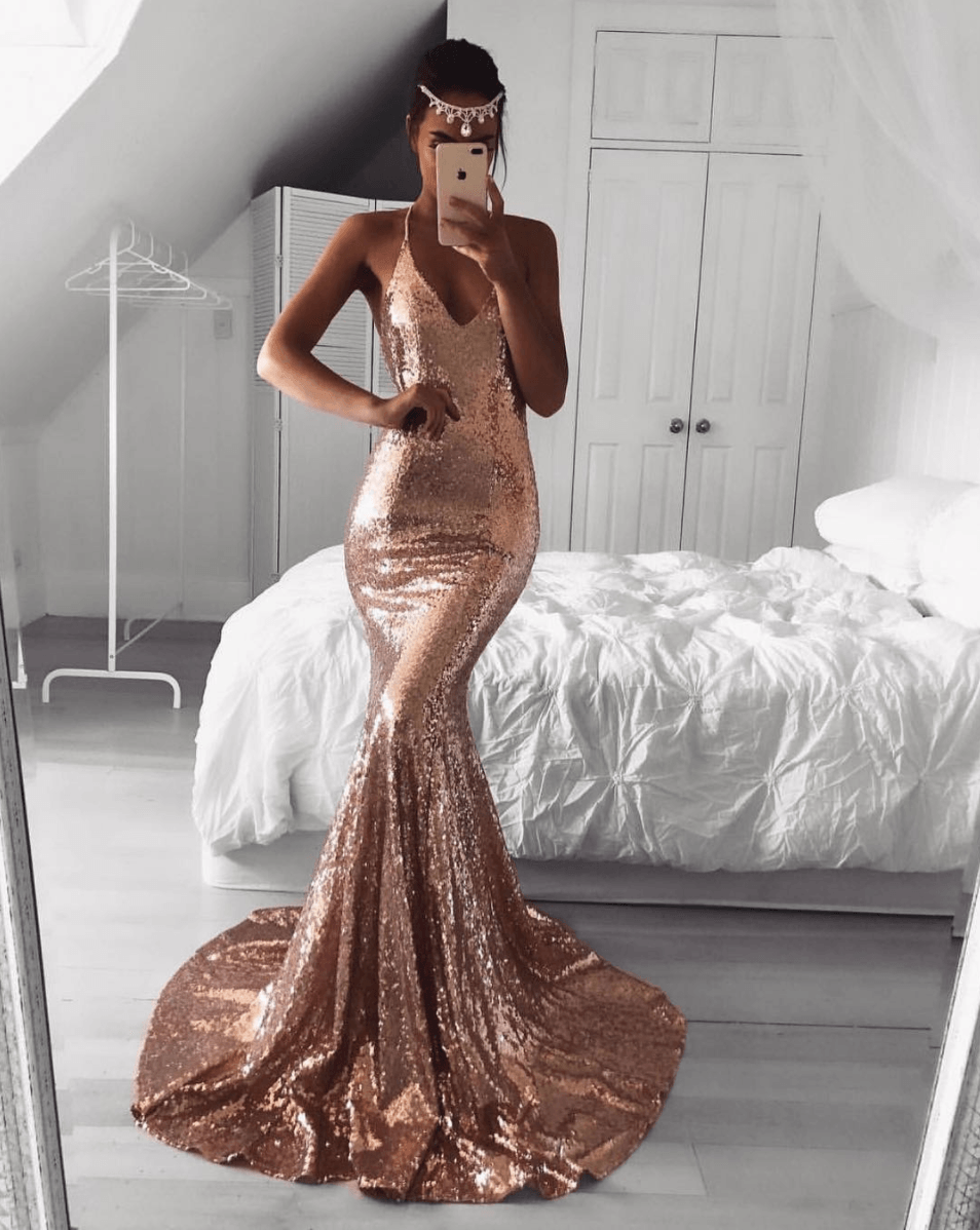 Estelle Gown - Rose Gold (XL - Clearance Sale) Noodz Boutique Estelle Gown - Rose Gold (XL - Clearance Sale) Noodz Boutique