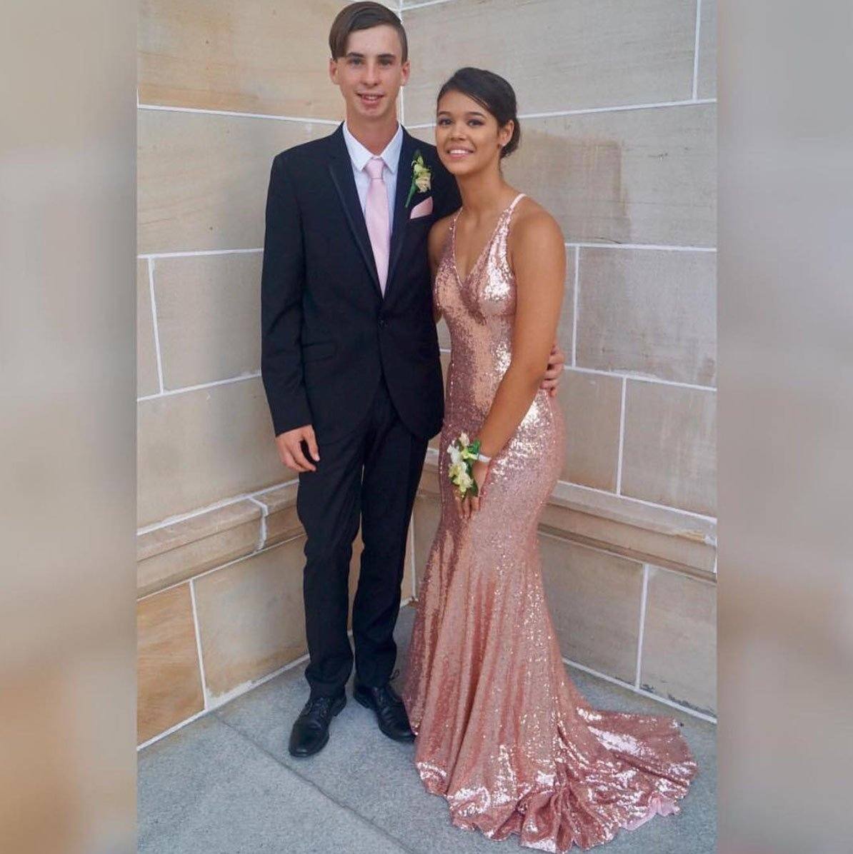 Customer photo for Rose Gold Estelle sequin gown by Noodz Boutique