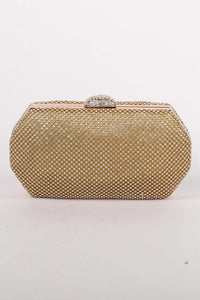 Esther Diamante Box Clutch Bag - Gold