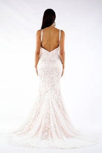 Fiona Lace Gown - Ivory/Champagne