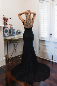 Fiona Lace Gown - Black