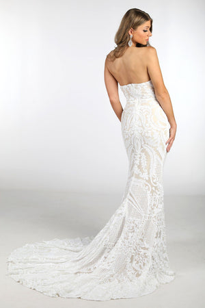 Gianna Gown - White/Nude – Noodz Boutique