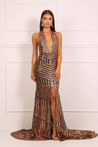 Goddess Gown - Gold/Black (6XL - Clearance Sale)