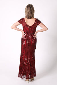 Greta Sequin Maxi Dress - Deep Red
