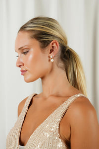 Millie Pearl Earrings in Gold