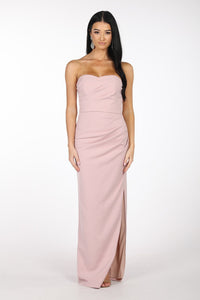 Nadia Strapless Column Maxi Dress - Dusty Pink