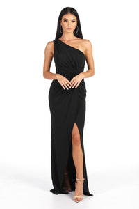 NELIA One Shoulder Maxi Column Dress - Black – Noodz Boutique