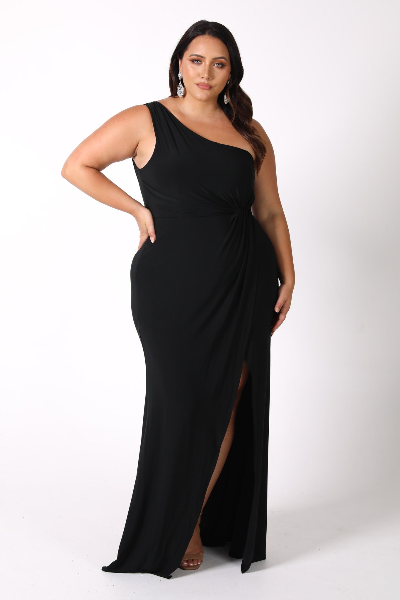 NELIA One Shoulder Maxi Column Dress - Black – Noodz Boutique