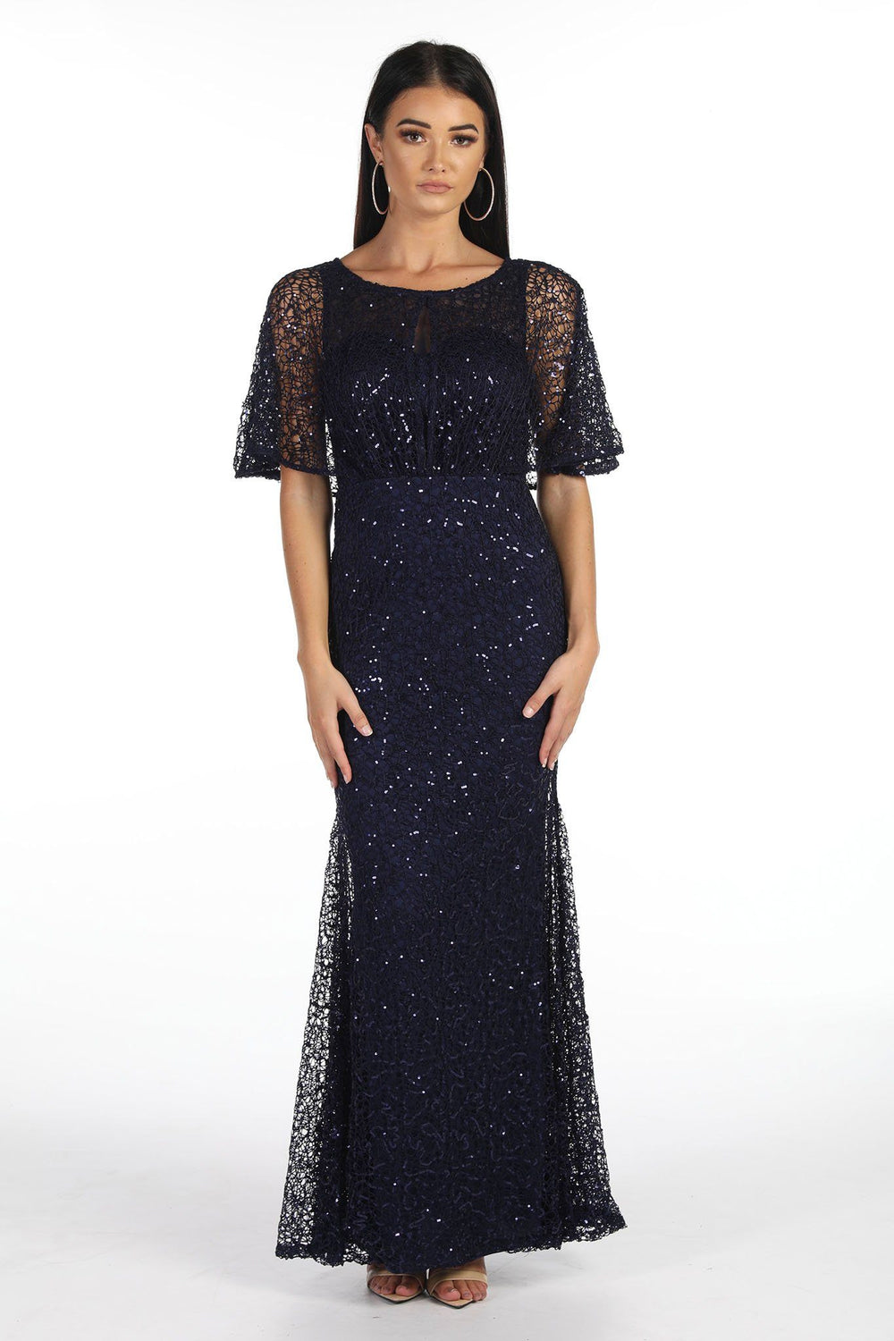 Libby Strapless Sequin Maxi Gown (Opal Blue)
