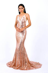Roselle Luxe Gown - Rose Gold