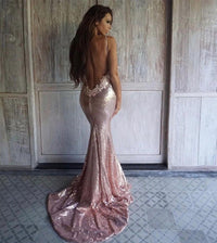 Roselle luxe sequin gown in rose gold worn by blogger @shiraleecoleman