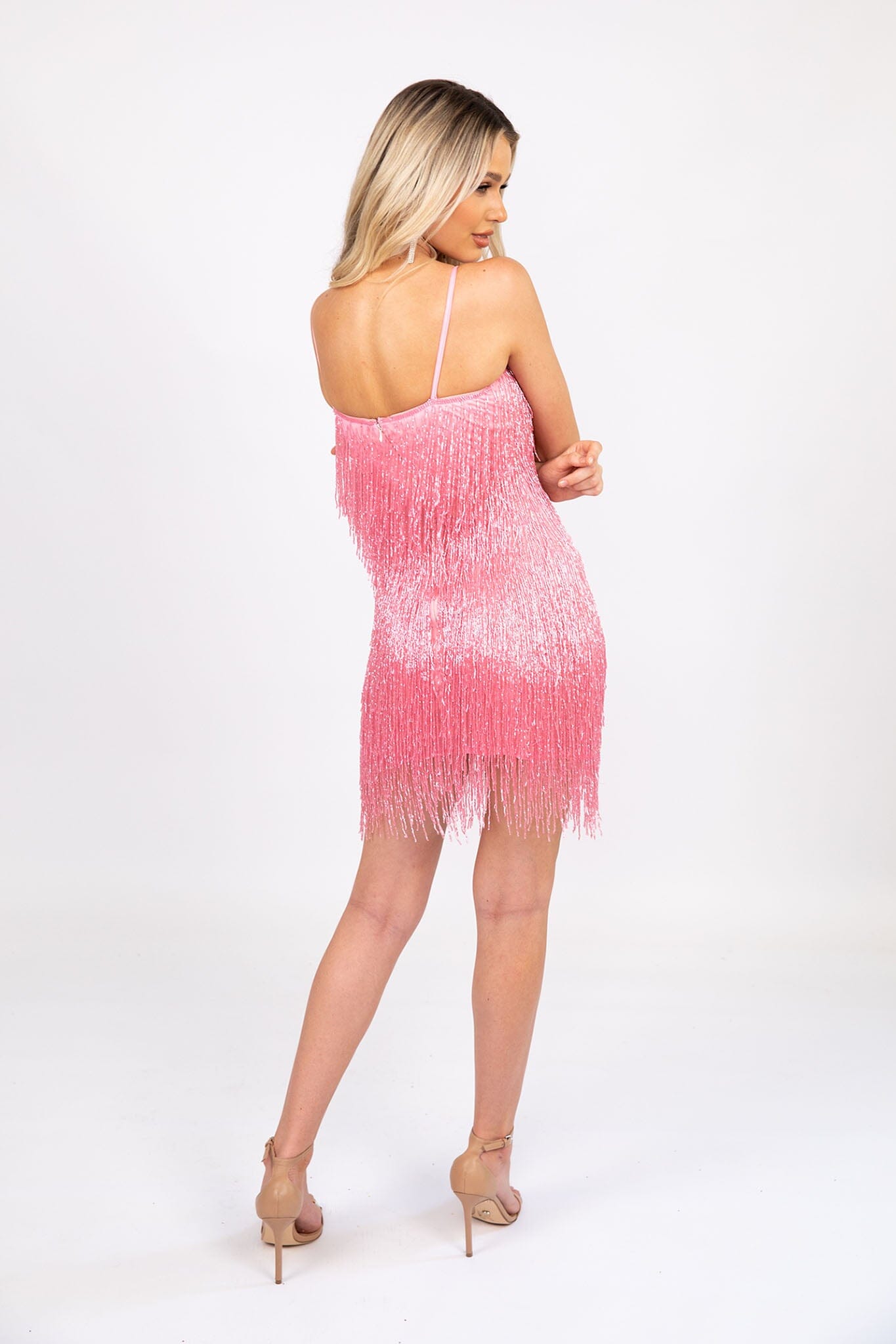 Salma Beaded Fringe Mini Dress