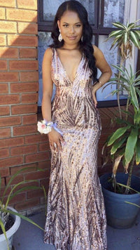 Sapphira Sequin Gown - Rose Gold